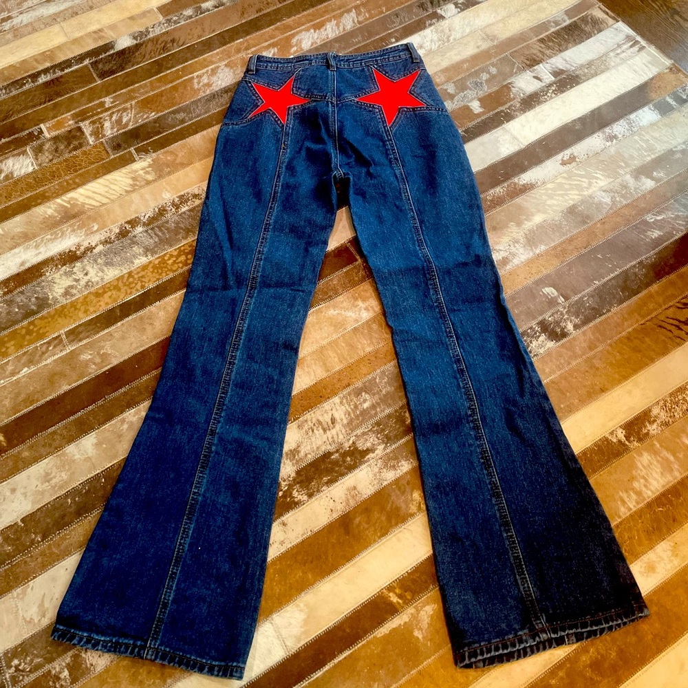 Back Star patchwork flare jeans. NWT. Size S. Emmiol